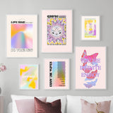 Qfdian Pale Gradients and Quotes Canvas Posters
