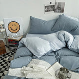 Qfdian Pastel Double-Sided Aesthetic Bedding Set
