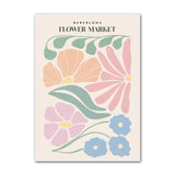 Qfdian Pastel Flower Market Canvas Posters