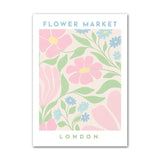 Qfdian Pastel Flower Market Canvas Posters