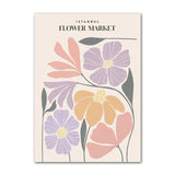 Qfdian Pastel Flower Market Canvas Posters