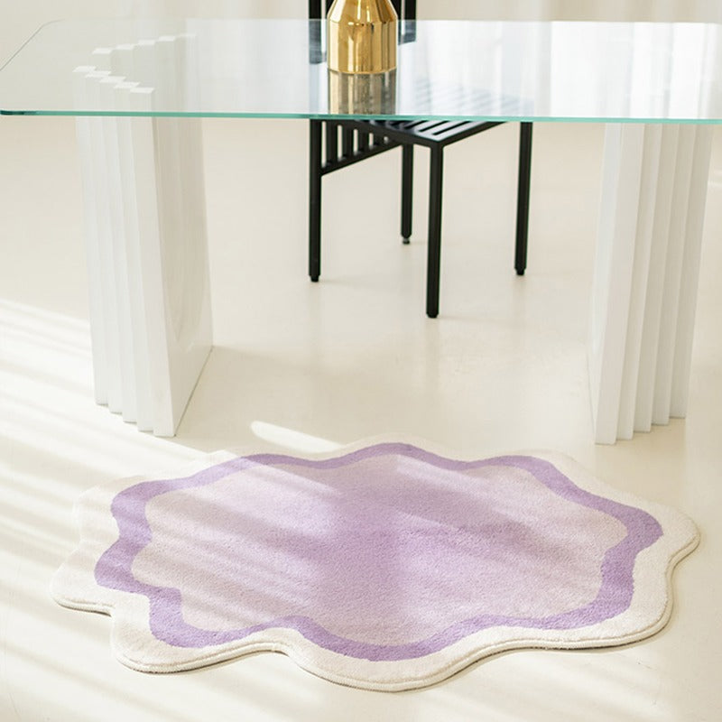 Qfdian Pastel Blob Irregular Accent Rug