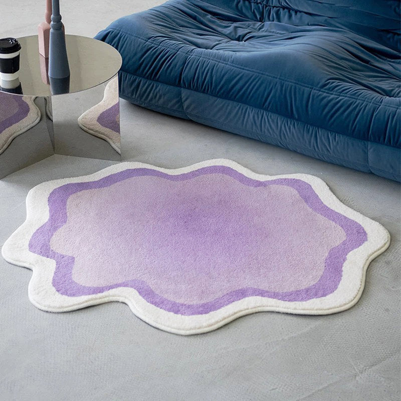 Qfdian Pastel Blob Irregular Accent Rug