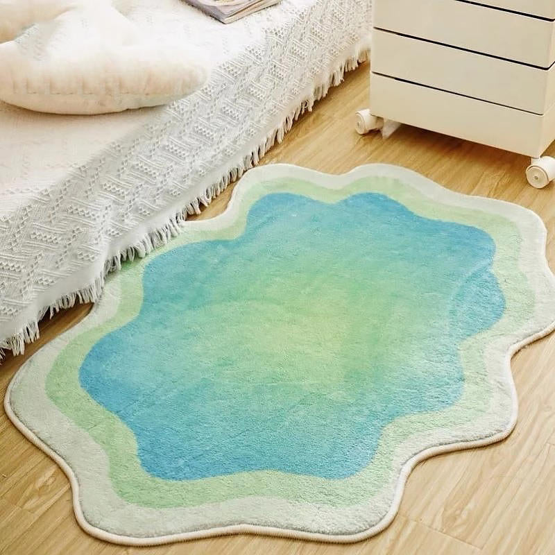 Qfdian Pastel Blob Irregular Accent Rug