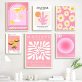 Qfdian Pastel Pink Gallery Wall Art Canvas Posters