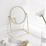 Qfdian Elegance Gold Lace Round Mirror