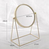 Qfdian Elegance Gold Lace Round Mirror