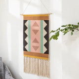 Qfdian Bohemian Geometric Tufted Wall Tapestry