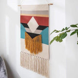 Qfdian Bohemian Geometric Tufted Wall Tapestry