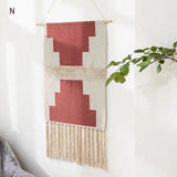 Qfdian Bohemian Geometric Tufted Wall Tapestry