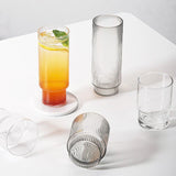 Qfdian Fluted Glass Dessert Tall Glass