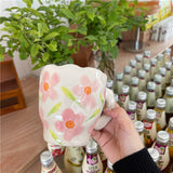 Qfdian Retro Flowers Handpainted Mug