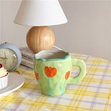 Qfdian Retro Flowers Handpainted Mug