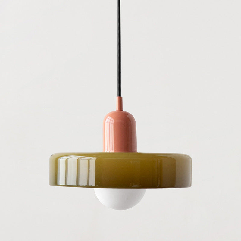 Qfdian Retro Glass Pendant Light