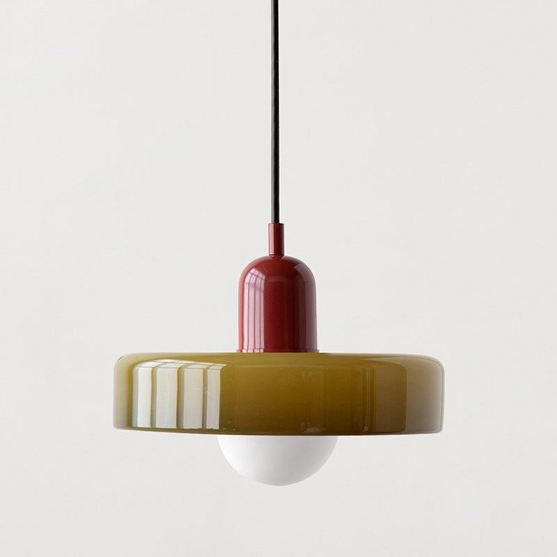 Qfdian Retro Glass Pendant Light