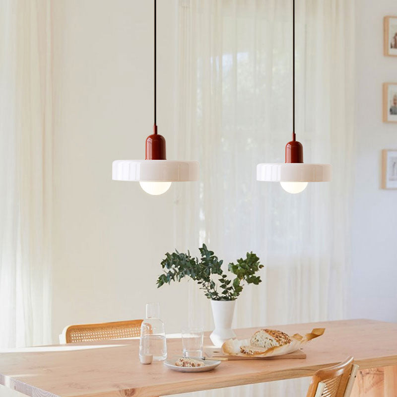 Qfdian Retro Glass Pendant Light