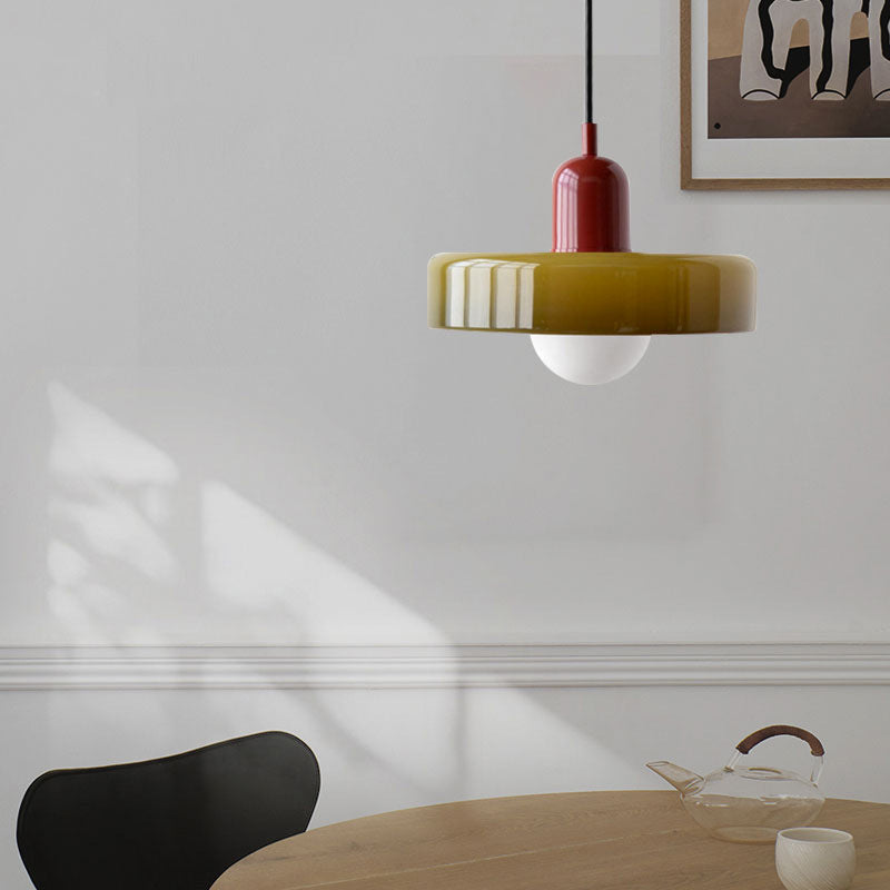 Qfdian Retro Glass Pendant Light