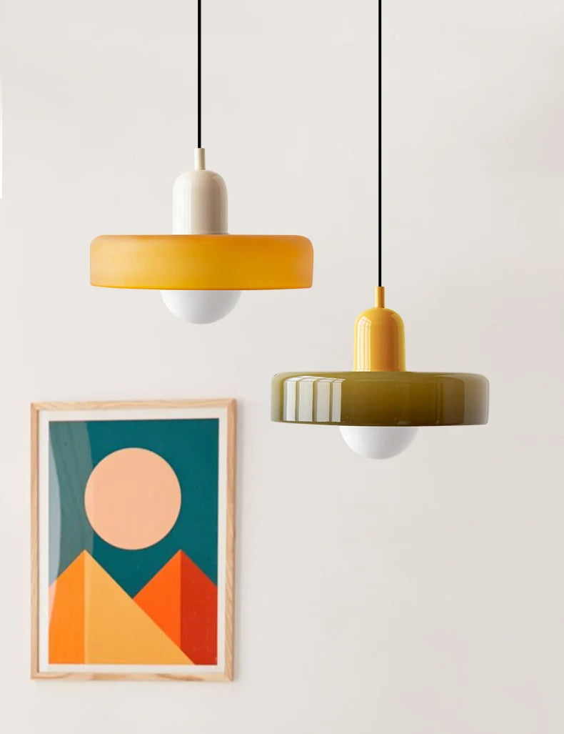 Qfdian Retro Glass Pendant Light