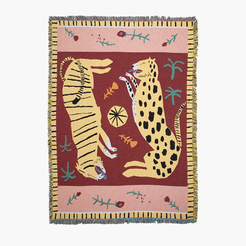 Qfdian Hippie Wild Leopard & Tiger Blanket