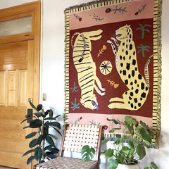 Qfdian Hippie Wild Leopard & Tiger Blanket