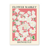Qfdian Flower Market Canvas Posters