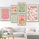 Qfdian Flower Market Canvas Posters