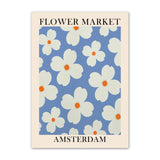 Qfdian Flower Market Canvas Posters