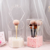 Qfdian Pearl Beads Makeup Brush Organizer