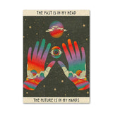 Qfdian Trippy Rainbow Vaporwave Canvas Posters