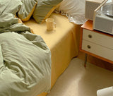 Qfdian Two Toned Morandi Color Bedsheet Set