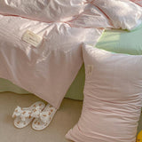 Qfdian Two Toned Morandi Color Bedsheet Set