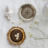 Qfdian Retro Gloss Metal Jewelry Tray