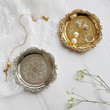 Qfdian Retro Gloss Metal Jewelry Tray