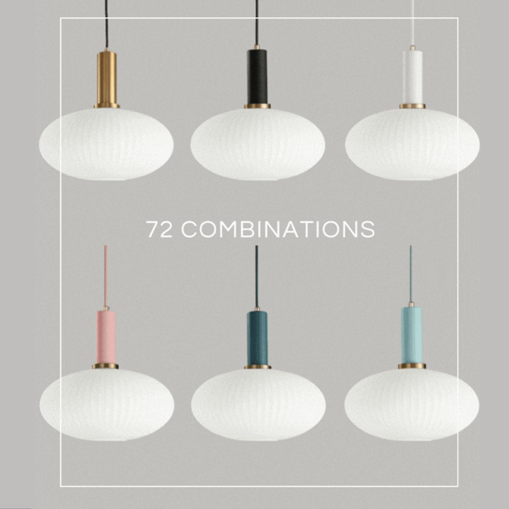 Qfdian Nordic Fluted Glass Pendant Lights