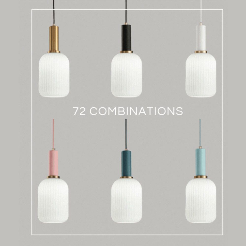 Qfdian Nordic Fluted Glass Pendant Lights