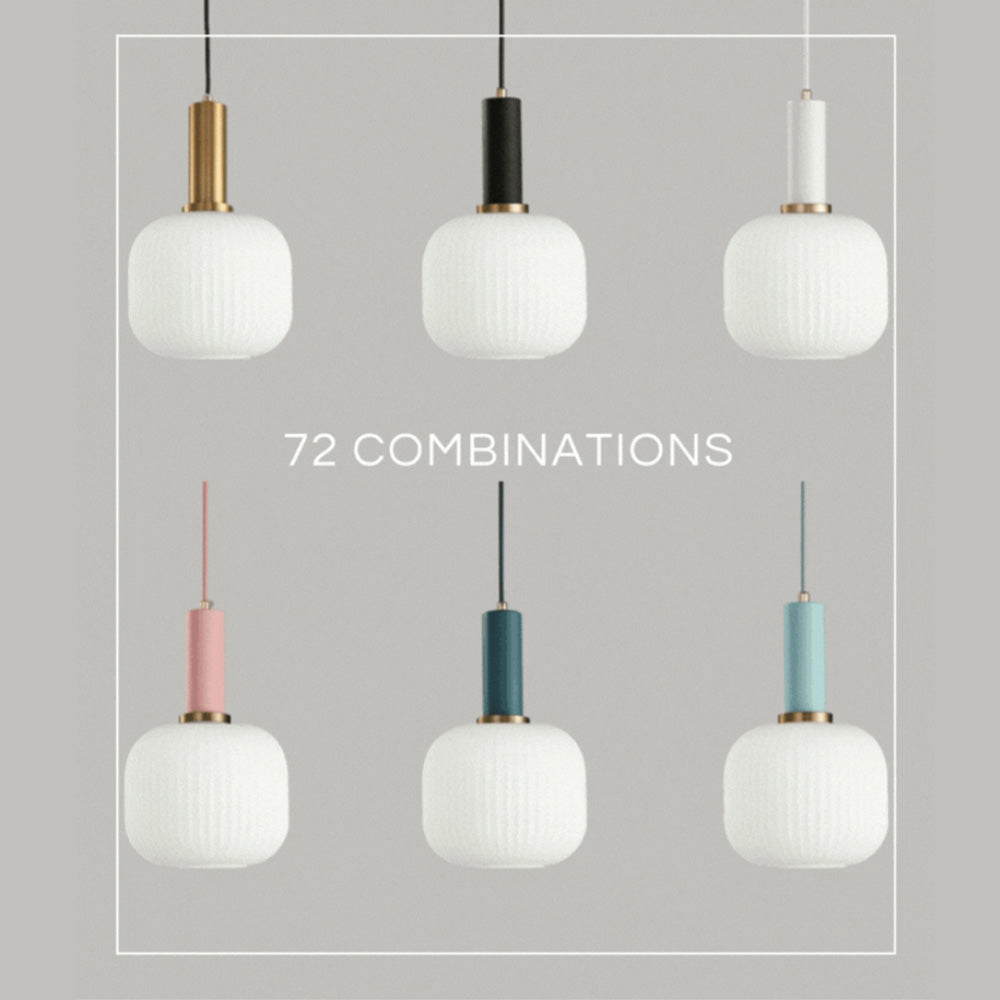 Qfdian Nordic Fluted Glass Pendant Lights