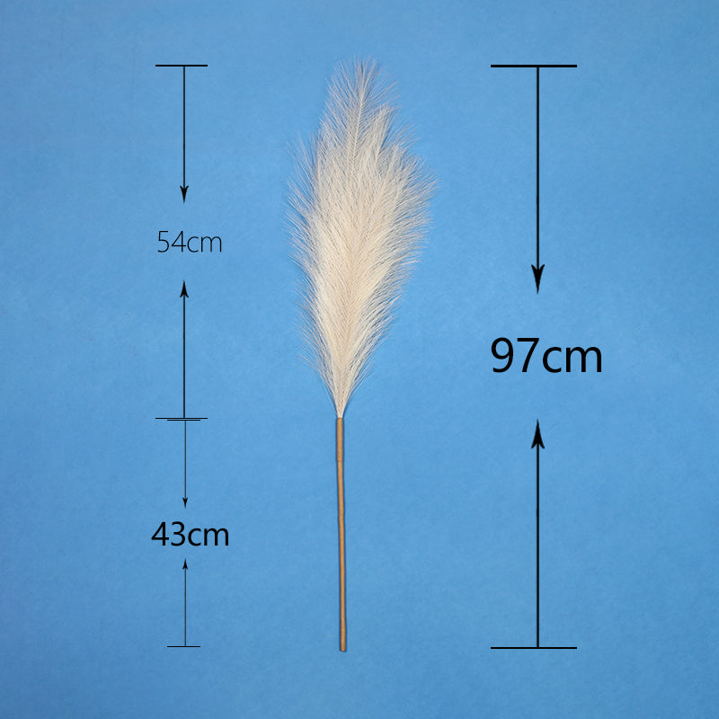 Qfdian 5Pcs 100cm Artificial Pampas Grass Bouquet DIY Vase New Year Holiday Wedding Party Home Decoration Plant Simulation Flower Reed