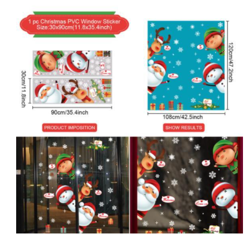 Qfdian Merry Christmas Wall Stickers Window Glass Stickers Christmas Decorations For Home  Christmas Ornaments Xmas New Year 2022