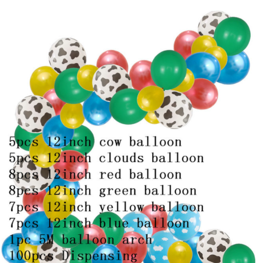 Qfdian Party decoration 79pcs/set Farm Party Decoration Balloon Garland Arch Kit Cow Animal Birthday Backdrop Latex Air Globos Baby Shower Kids Supplies