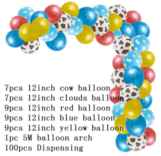 Qfdian Party decoration 79pcs/set Farm Party Decoration Balloon Garland Arch Kit Cow Animal Birthday Backdrop Latex Air Globos Baby Shower Kids Supplies