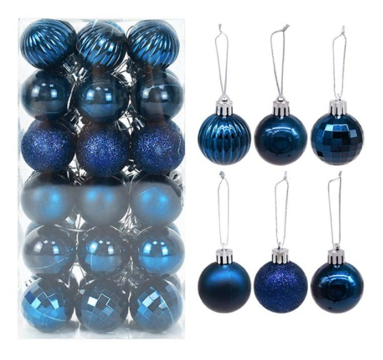 Qfdian valentines day decorations for the home hot sale new 36Pcs Rose Gold Plastic Christmas Balls Ornament 4cm Hang Pendant Ball Indoor New Year Xmas Tree Decor Home Christmas Decoration