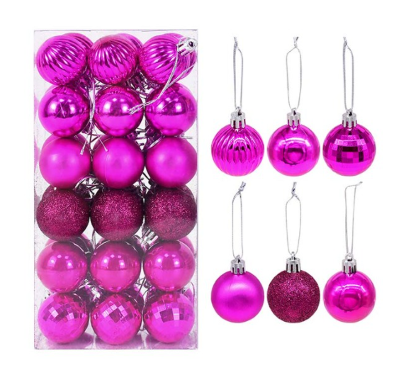 Qfdian valentines day decorations for the home hot sale new 36Pcs Rose Gold Plastic Christmas Balls Ornament 4cm Hang Pendant Ball Indoor New Year Xmas Tree Decor Home Christmas Decoration