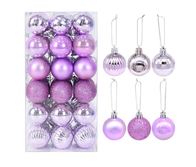 Qfdian valentines day decorations for the home hot sale new 36Pcs Rose Gold Plastic Christmas Balls Ornament 4cm Hang Pendant Ball Indoor New Year Xmas Tree Decor Home Christmas Decoration