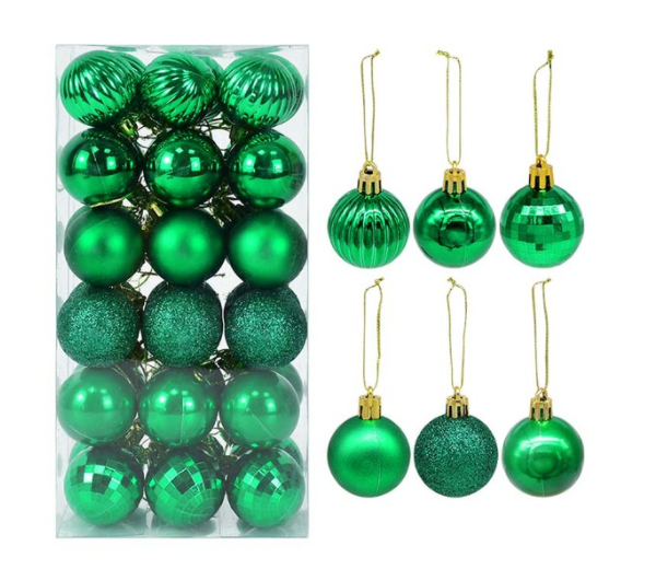 Qfdian valentines day decorations for the home hot sale new 36Pcs Rose Gold Plastic Christmas Balls Ornament 4cm Hang Pendant Ball Indoor New Year Xmas Tree Decor Home Christmas Decoration