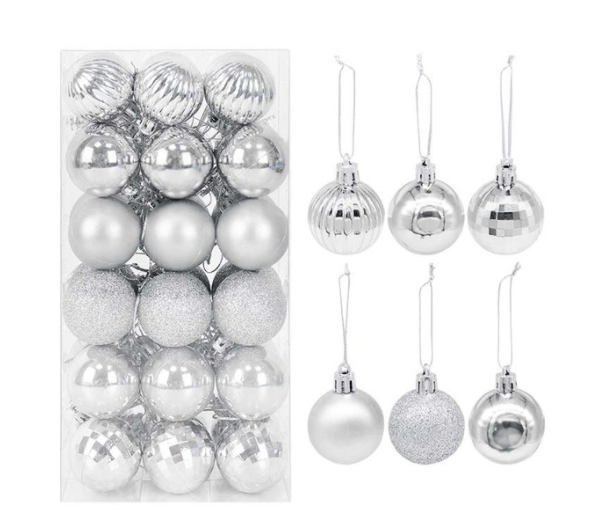 Qfdian valentines day decorations for the home hot sale new 36Pcs Rose Gold Plastic Christmas Balls Ornament 4cm Hang Pendant Ball Indoor New Year Xmas Tree Decor Home Christmas Decoration