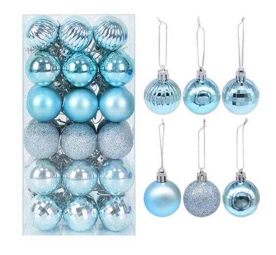 Qfdian valentines day decorations for the home hot sale new 36Pcs Rose Gold Plastic Christmas Balls Ornament 4cm Hang Pendant Ball Indoor New Year Xmas Tree Decor Home Christmas Decoration