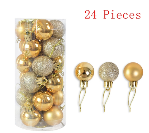 Qfdian valentines day decorations for the home hot sale new 36Pcs Rose Gold Plastic Christmas Balls Ornament 4cm Hang Pendant Ball Indoor New Year Xmas Tree Decor Home Christmas Decoration