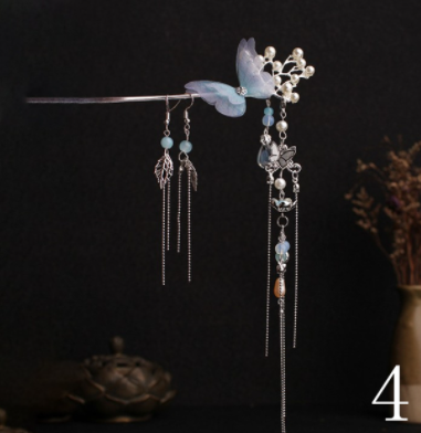 Qfdian 1set Vintage Chinese Traditional hanfu Butterfly Hairpin Classic Retro Hair Stick Fashion Women Elegant Hair Pin Accessories