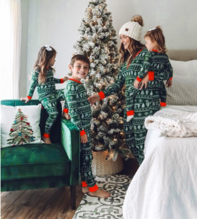 Qfdian Christmas Mommy and Me Xmas Clothes Tops+Pants Family Matching Pajamas Sets Father Mother Children & Baby's Sleepwear