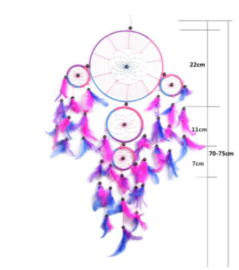 Qfdian  Christmas Handmade Love Heart Feather Pendents Wall Hanging Dream Net Catcher Dreamy Room Decoration Indian Culture Fairy Ornament